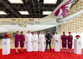الخطوط الجوية القطرية تكشف النقاب عن طائرتها المزدانة بشعار إكسبو 2023 الدوحة