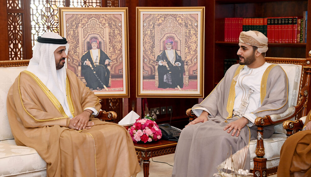 سمو السيد ذي يزن بن هيثم آل سعيد يستقبل سمو الشيخ ذياب بن محمد بن زايد آل نهيان 1 سمو السيد ذي يزن بن هيثم آل سعيد يستقبل سمو الشيخ ذياب بن محمد بن زايد آل نهيان