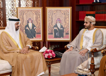 سمو السيد ذي يزن بن هيثم آل سعيد يستقبل سمو الشيخ ذياب بن محمد بن زايد آل نهيان