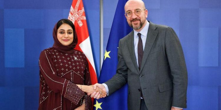 تحيّاتُ جلالةِ السُّلطان المعظم إلى رئيس المجلس الأوروبي نقلتها رئيسة بعثة سلطنة عُمان لدى الاتحاد الأوروبي 1 تحيّاتُ جلالةِ السُّلطان المعظم إلى رئيس المجلس الأوروبي نقلتها رئيسة بعثة سلطنة عُمان لدى الاتحاد الأوروبي