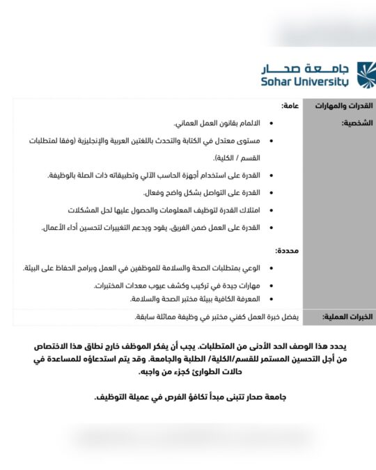 جامعة صحار تعلن وظيفة شاغرة 3 IMG 6309