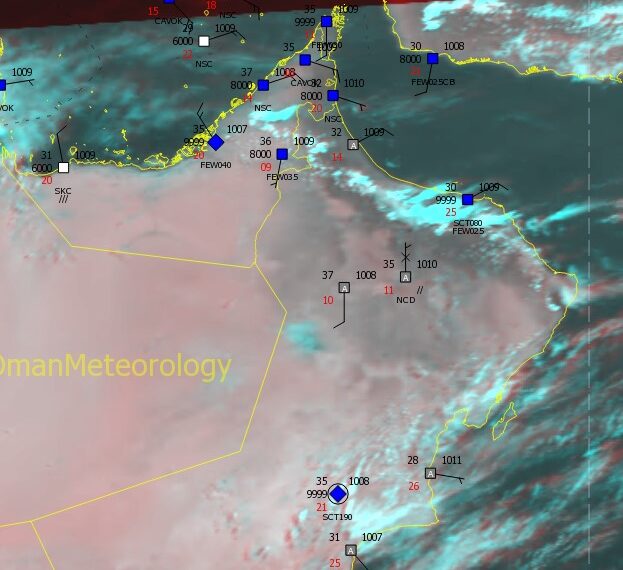 الأرصاد : نشاط سحب ركامية مصحوبة برياح هابطة نشطة على هذه المحافظات