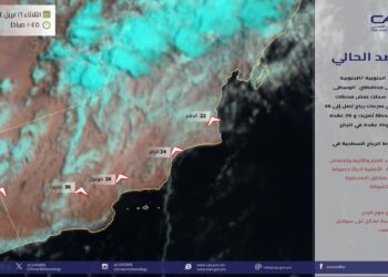 استمرار نشاط الرياح “الجنوبية / الجنوبية الشرقية” على محافظتي الوسطى و ظفار