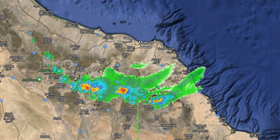 هطول أمطار رعدية متفاوتة الغزارة على أجزاء من المحافظات