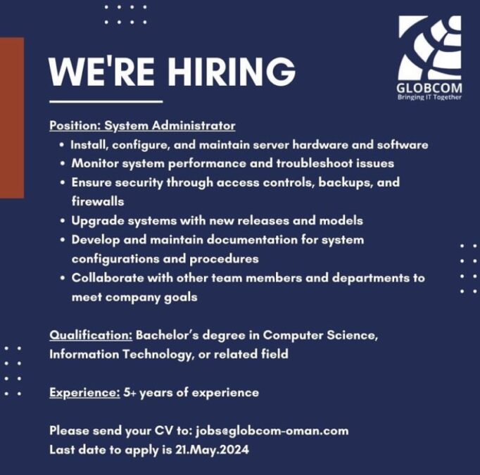 شركة جلوبكم تعلن وظيفة شاغرة 2 IMG 1484