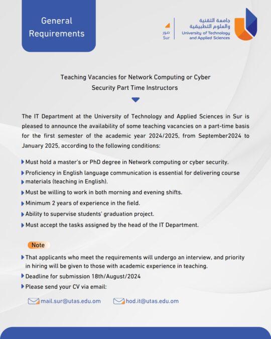 جامعة التقنية والعلوم التطبيقية بصور تعلن وظائف شاغرة 3 IMG 7474