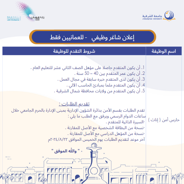 جامعة الشرقية تعلن وظائف شاغرة 4 IMG 8626