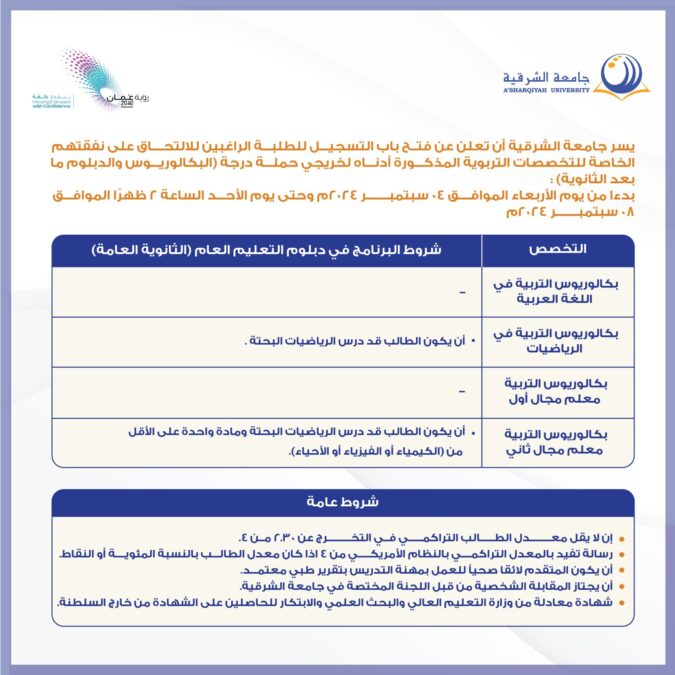 جامعة الشرقية تعلن فتح باب التسجيل للتخصصات التربوية 2 IMG 0520