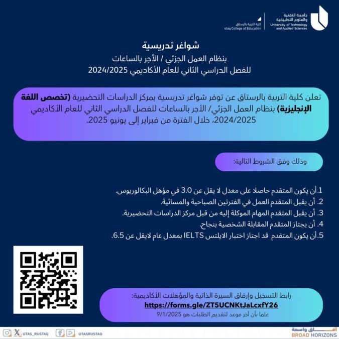 كلية الرستاق تعلن وظائف شاغرة 2 IMG 9694