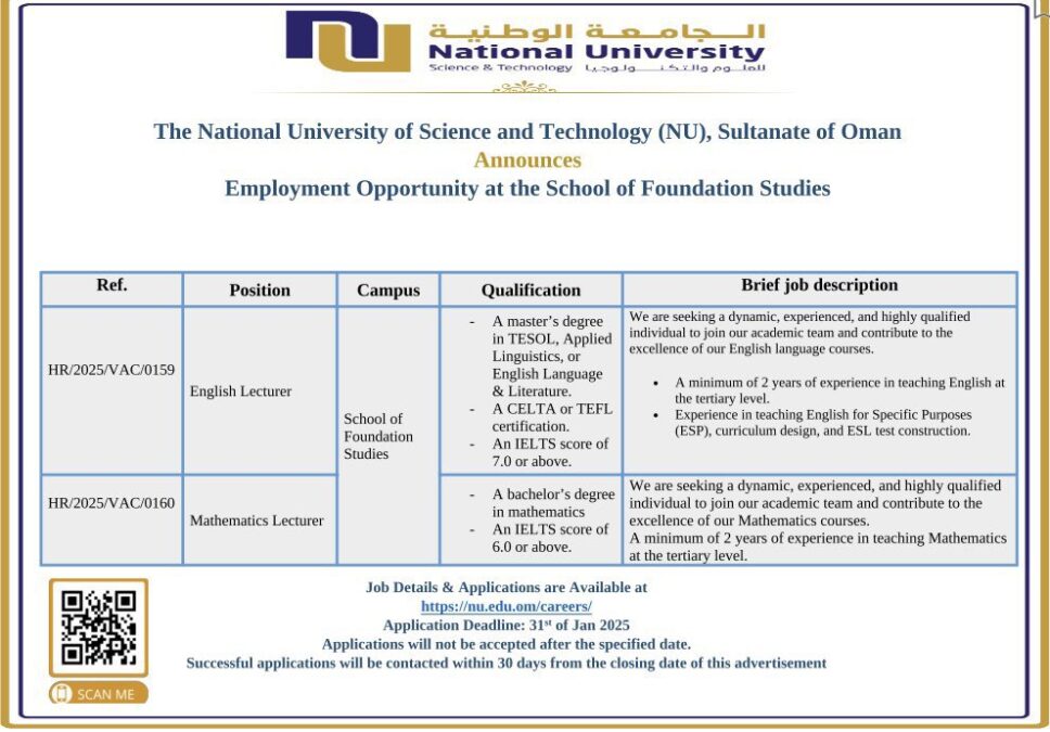الجامعة الوطنية للعلوم والتكنولوجيا تعلن وظائف شاغرة 2 IMG 0571