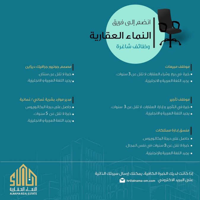 شركة النماء العقارية تعلن وظائف شاغرة 2 IMG 2590