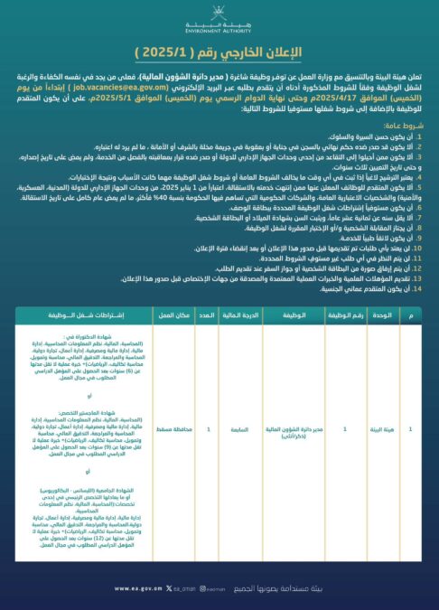 هيئة البيئة تعلن وظيفة شاغرة 2 IMG 5936