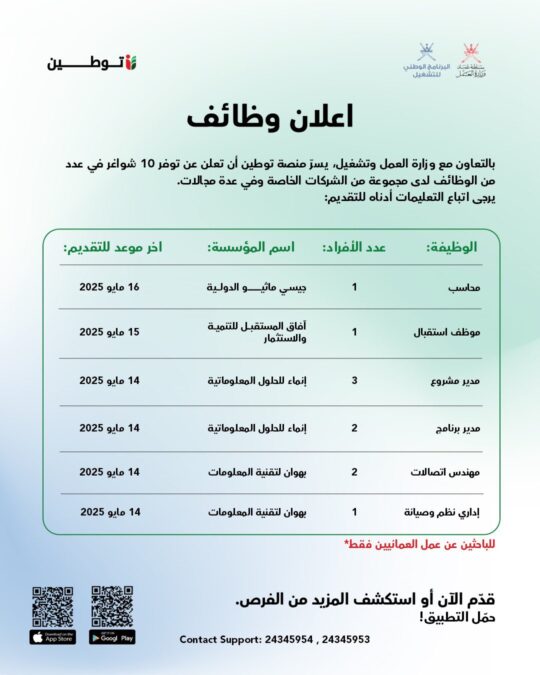 منصة توطين تعلن 10 شواغر وظيفية 2 IMG 7332