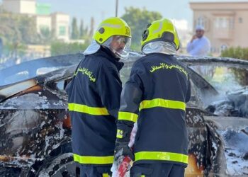 وفاة مواطن إثر تدهور مركبته واحتراقها في شناص