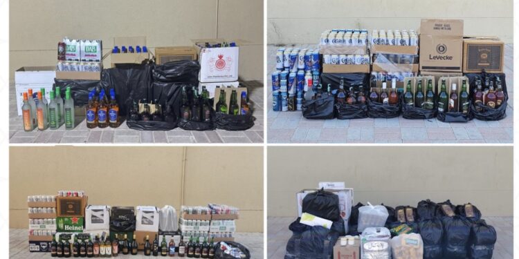 ضبط كميات كبيرة من المشروبات الكحولية والتبغ في مداهمات متعددة