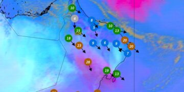 رياح شمالية غربية تثير الغبار وتخفض الرؤية الأفقية بمعظم المحافظات