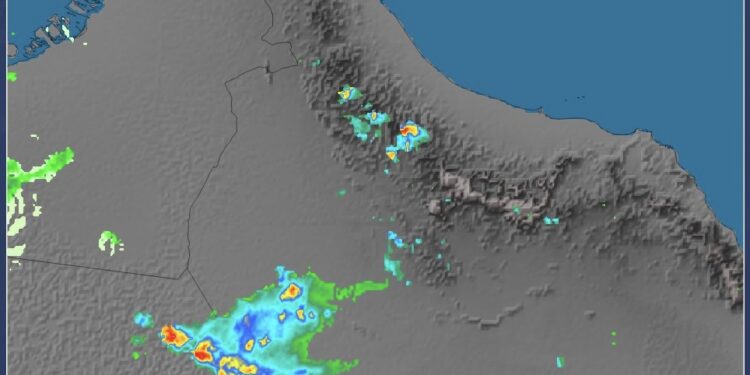 هطول أمطار متفاوتة الغزارة على محافظتي الظاهرة والوسطى